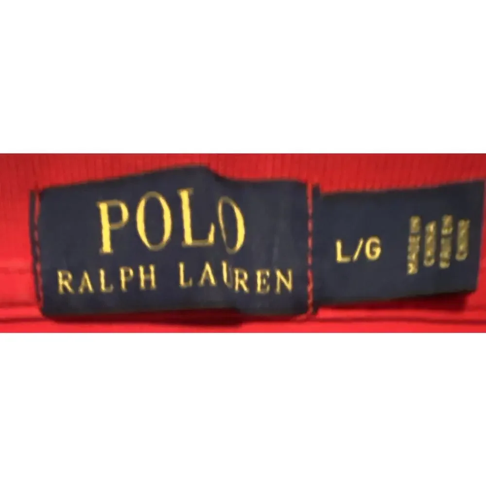 Polo Ralph Lauren Red Solid Cotton Polo Shirt Men’s L Short Sleeve
